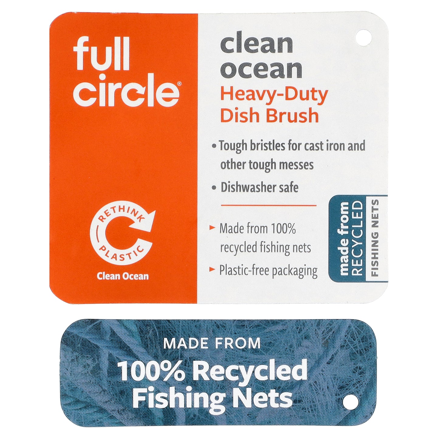 Full Circle, Clean Ocean Heavy-Duty Dish Brush, 1 Count