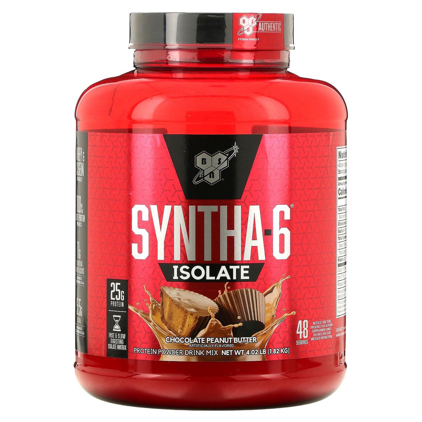 BSN, Syntha-6® Isolate, Protein Powder Drink Mix, Chocolate Peanut Butter, 4.02 lb (1.82 kg)