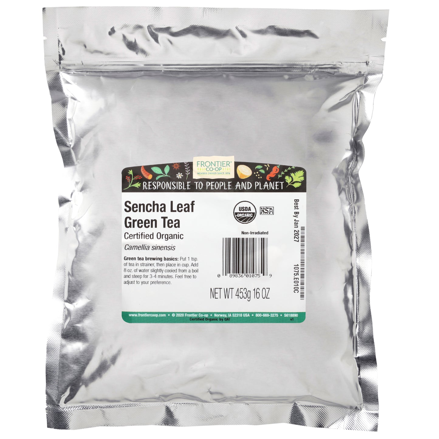 Frontier Co-op, Organic Sencha Leaf Green Tea, 16 oz (453 g)