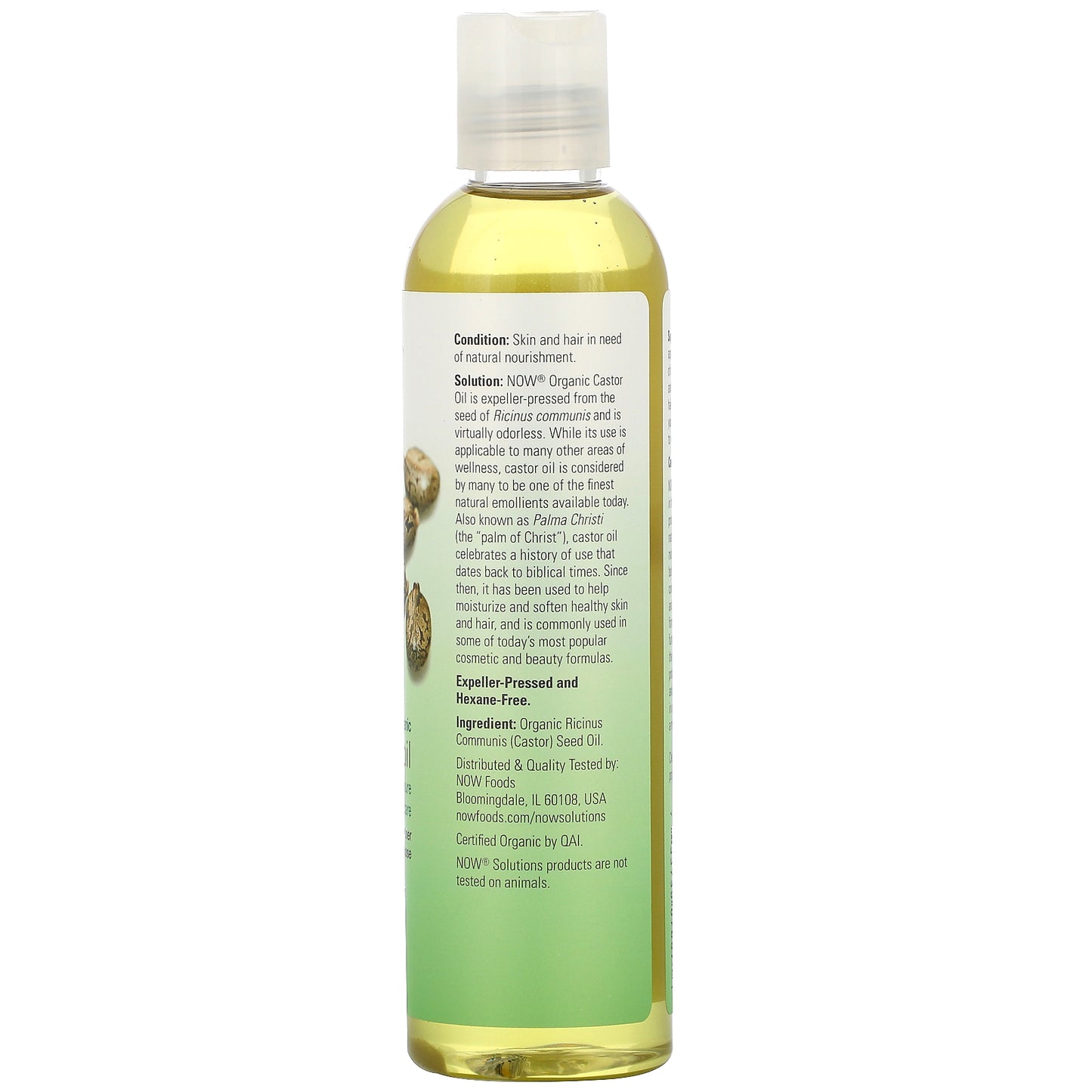 NOW Foods, Solutions, Organic Castor Oil, 8 fl oz (237 ml)