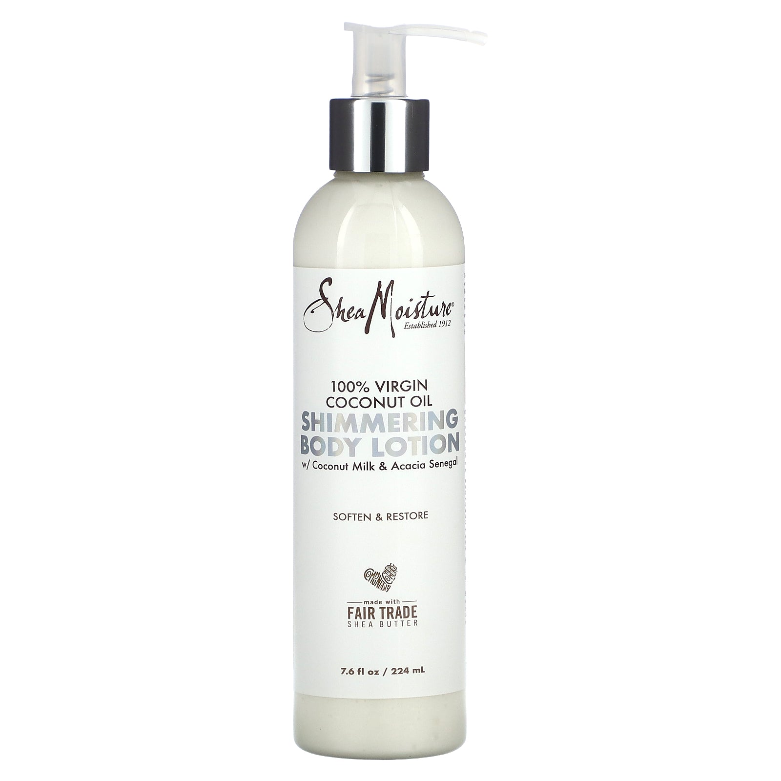 SheaMoisture, 100% Virgin Coconut Oil, Shimmering Body Lotion, 7.6 fl oz (224 ml)