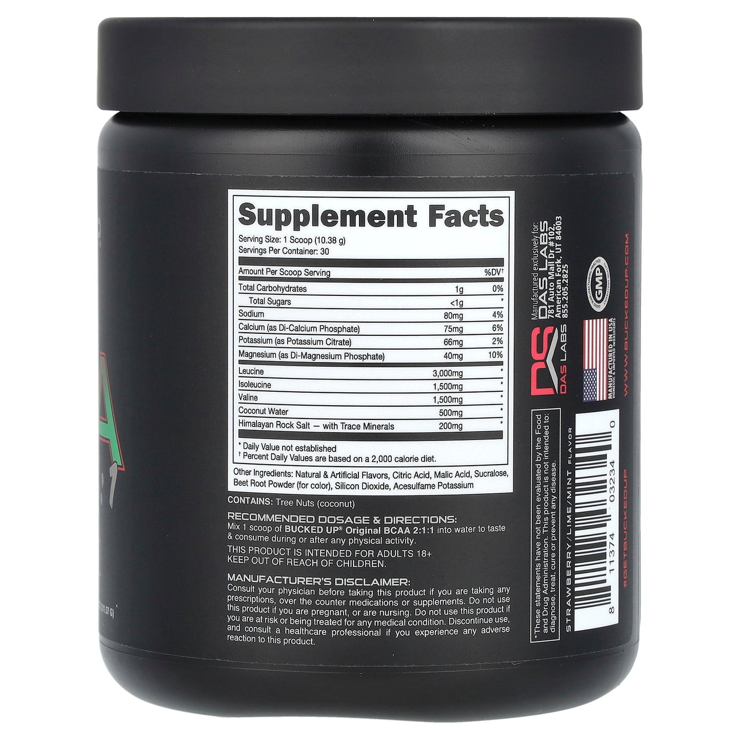 Bucked Up, Original BCAA 2:1:1, Strawberry Mojito, 10.99 oz (311.57 g)