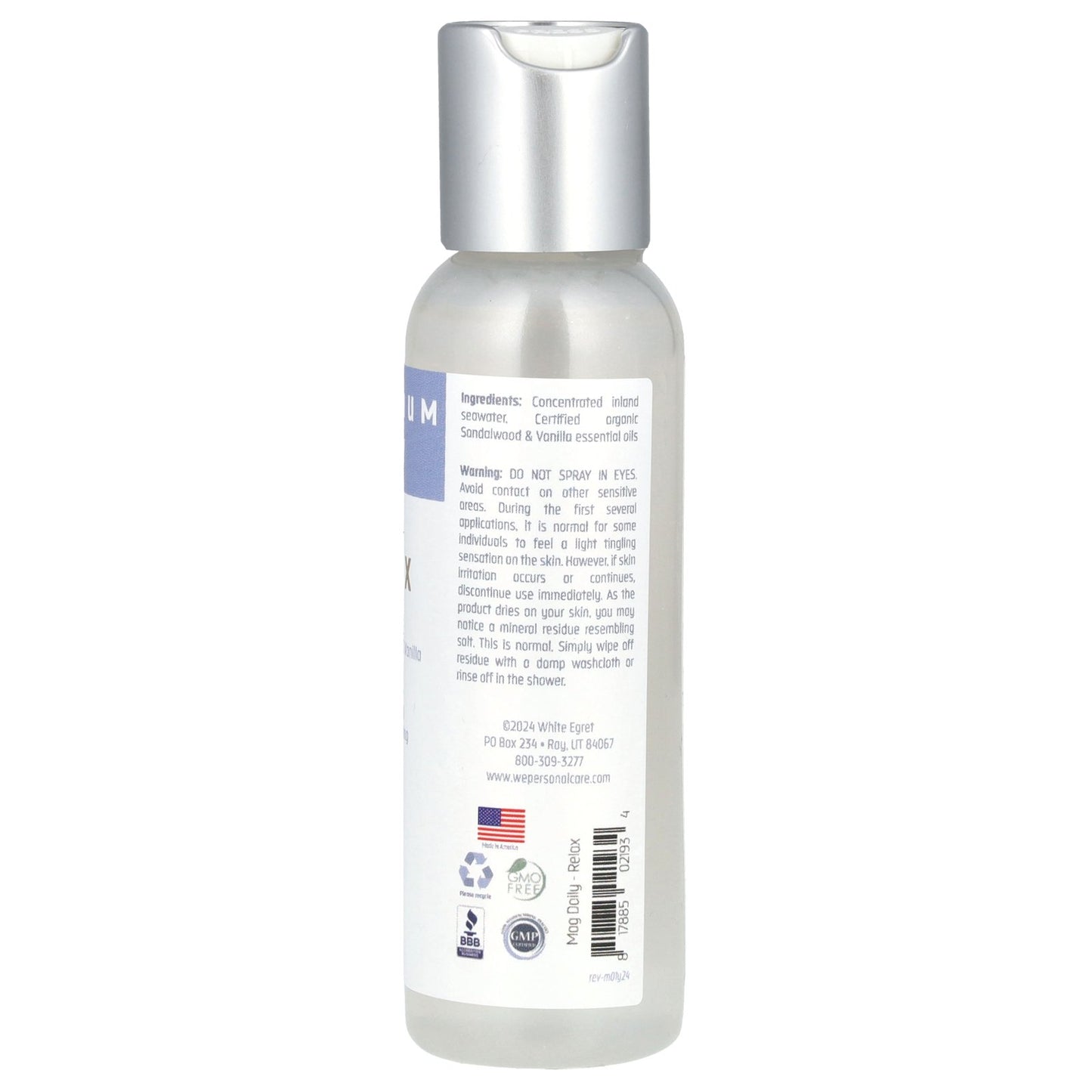 White Egret, Magnesium Daily, Relax, 2 fl oz (59 ml)