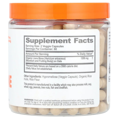 The Genius Brand, Genius Lion's Mane, 120 Veggie Capsules (600 mg per Capsule)