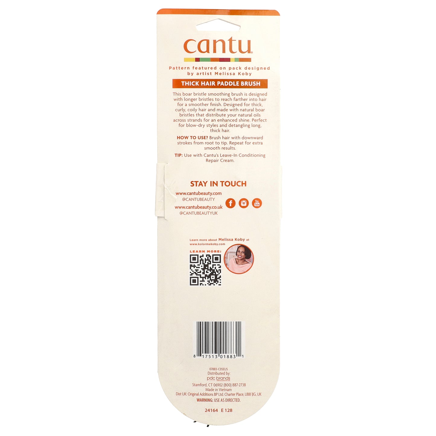 Cantu, Smooth, Thick Hair Paddle Brush, 1 Brush