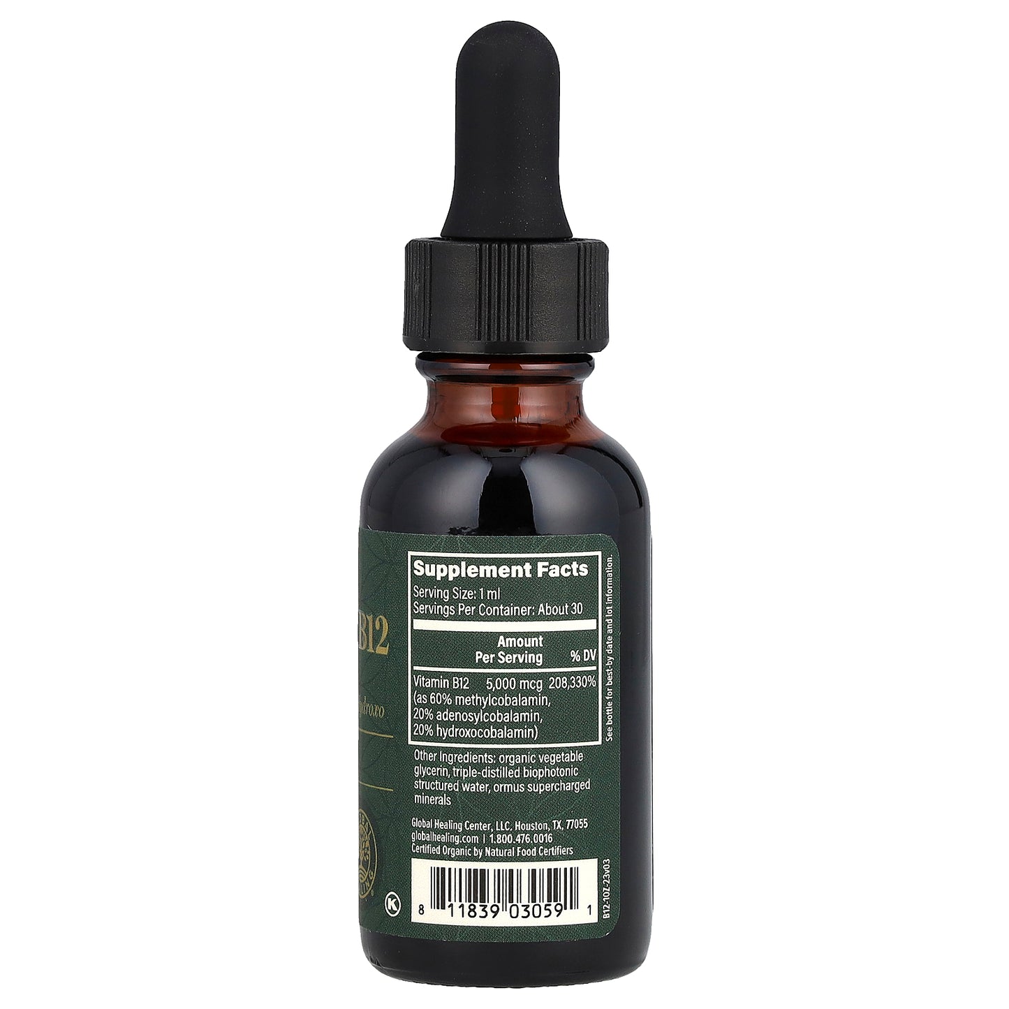 Global Healing, Vitamin B12, 5,000 mcg, 1 fl oz (29.6 ml)