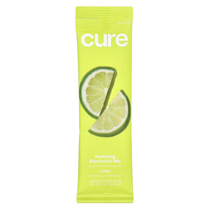 Cure Hydration, Hydrating Electrolyte Mix, Lime, 14 Packets, 0.29 oz (8.3 g) Each