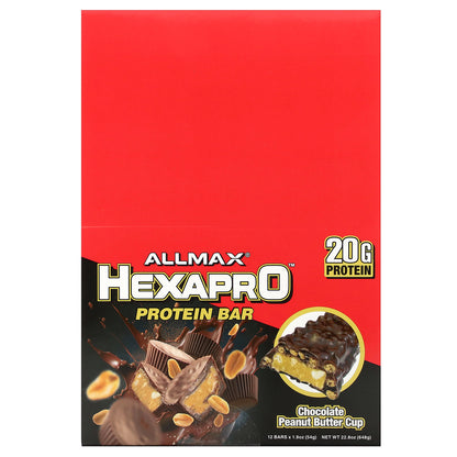 ALLMAX, Hexapro™, Protein Bar, Chocolate Peanut Butter Cup, 12 Bars, 1.9 oz (54 g) Each