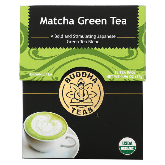 Buddha Teas, Organic Tea, Matcha Green, 18 Tea Bags, 0.96 oz (27 g)