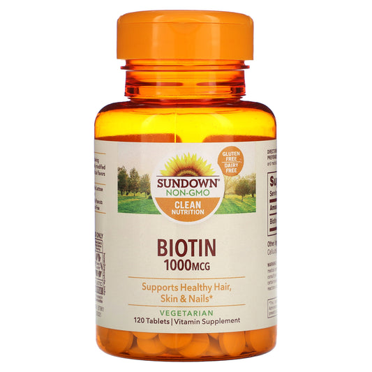 Sundown Naturals, Biotin, 1,000 mcg, 120 Tablets