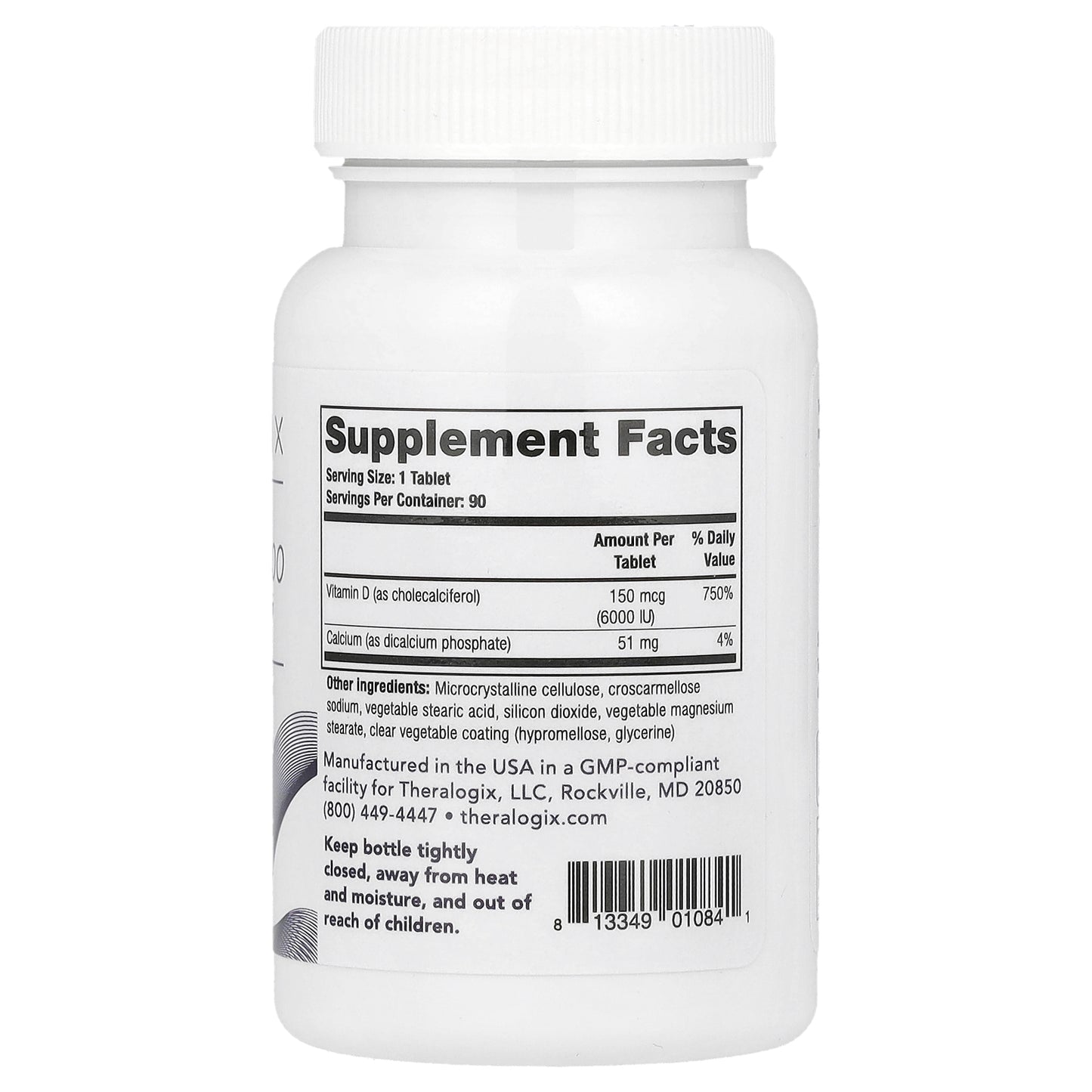 Theralogix, Thera-D 6000, 90 Tablets