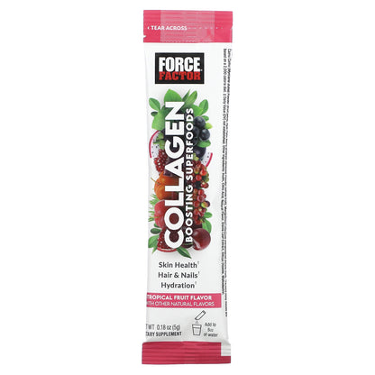 Force Factor, Collagen Boosting Superfoods, Tropical Fruit, 20 Stick Packs, 0.18 oz (5 g) Each