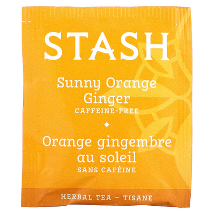 Stash Tea, Herbal Tea, Sunny Orange Ginger, Caffeine-Free, 18 Tea Bags,1.2 oz (36 g)