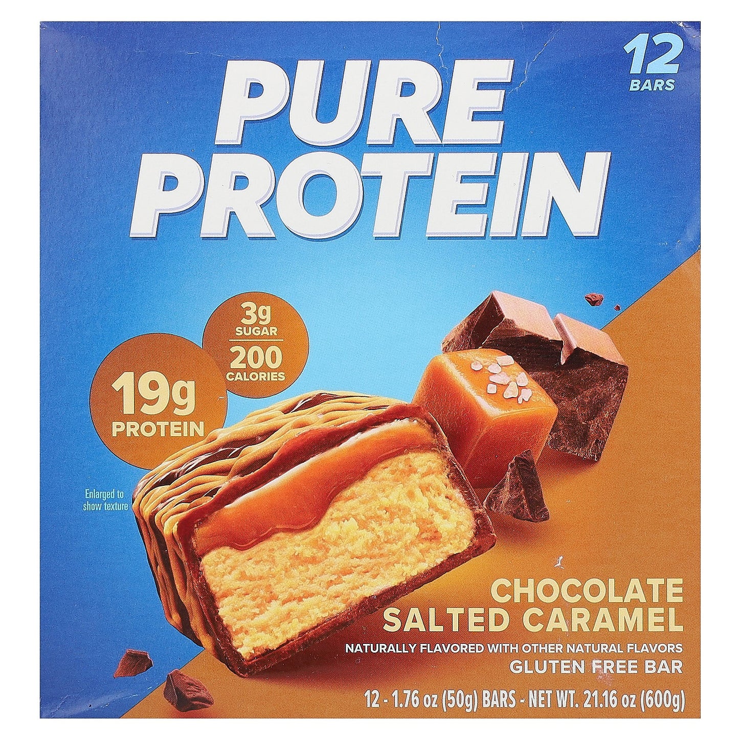 Pure Protein, Gluten Free Bar, Chocolate Salted Caramel, 12 Bars, 1.76 oz (50 g) Each