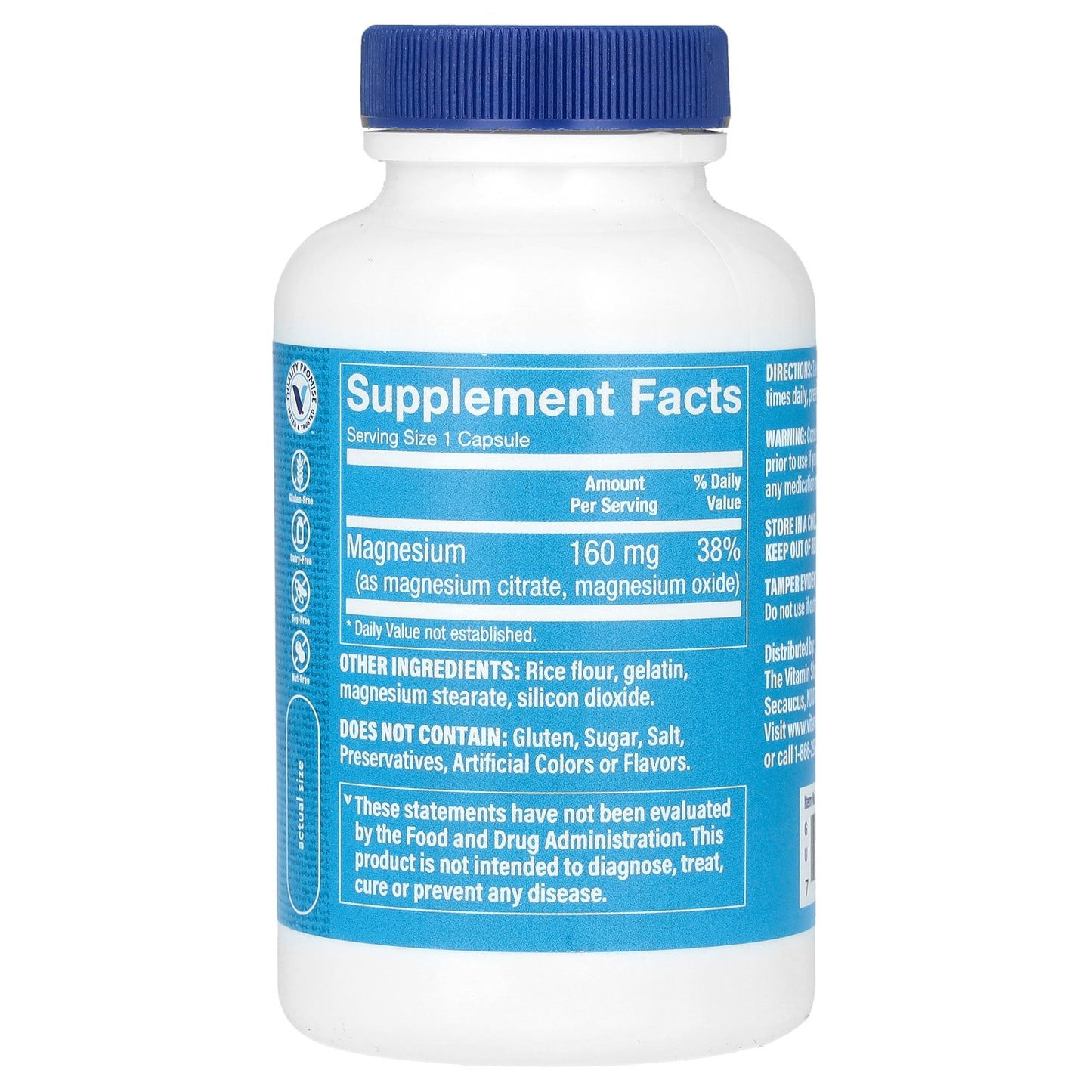 The Vitamin Shoppe, Magnesium Citrate Complex, 160 mg, 100 Capsules