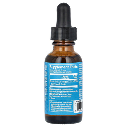 The Vitamin Shoppe, Liquid Vitamin D3, Citrus, 125 mcg (5,000 IU), 1 fl oz (30 ml)