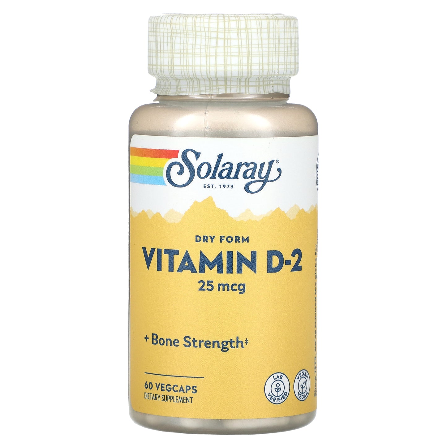 Solaray, Dry Form Vitamin D-2, 25 mcg, 60 VegCaps