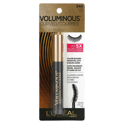 L'Oréal, Voluminous, Curved Mascara, 340 Black, 0.28 fl oz (8 ml)