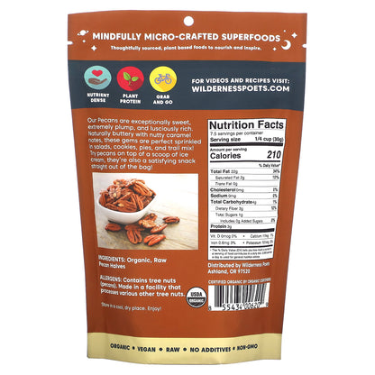 Wilderness Poets, Organic Pecans, 8 oz (226 g)