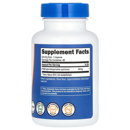 Nutricost, PQQ, 20 mg, 60 Capsules