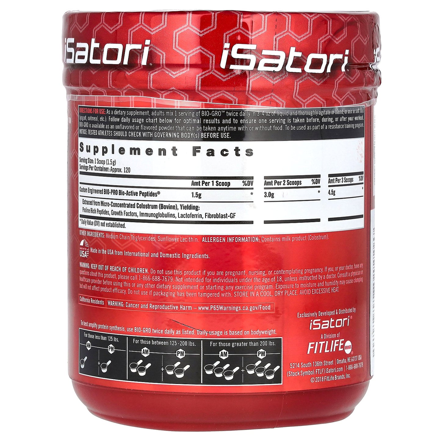 Isatori, Bio-Gro, Protein Synthesis Amplifier, Unflavored, 6.35 oz (180 g)