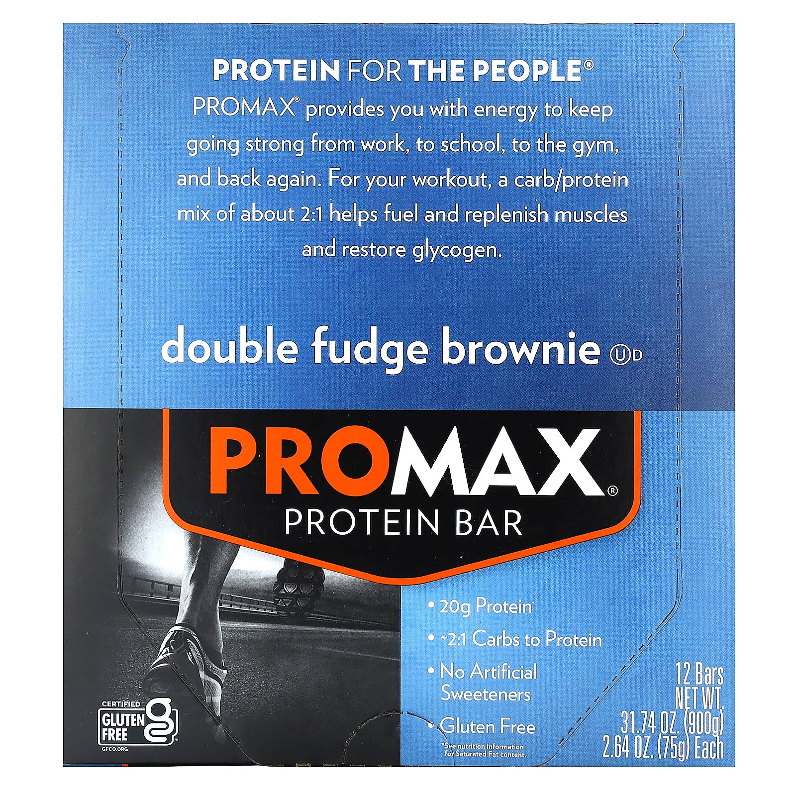 NuGo Nutrition, ProMax Protein Bar, Double Fudge Brownie, 12 Bars, 2.64 oz (75 g) Each