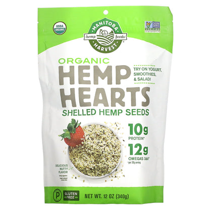 Manitoba Harvest, Hemp Hearts, Organic Shelled Hemp Seeds, Delicious Nutty, 12 oz (340 g)