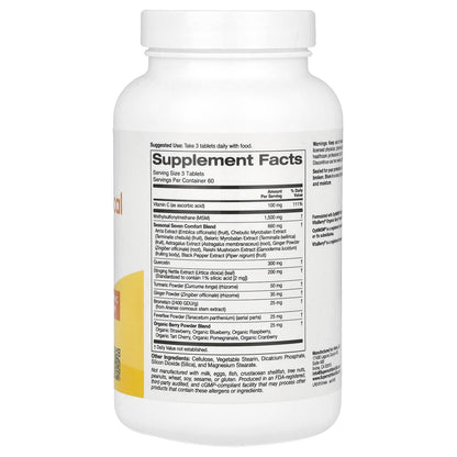 Super Nutrition, Seasonal Botanical Complex with Queretin, Bromelain, Vitamin C, Turmeric and Ginger, 180 Tablets