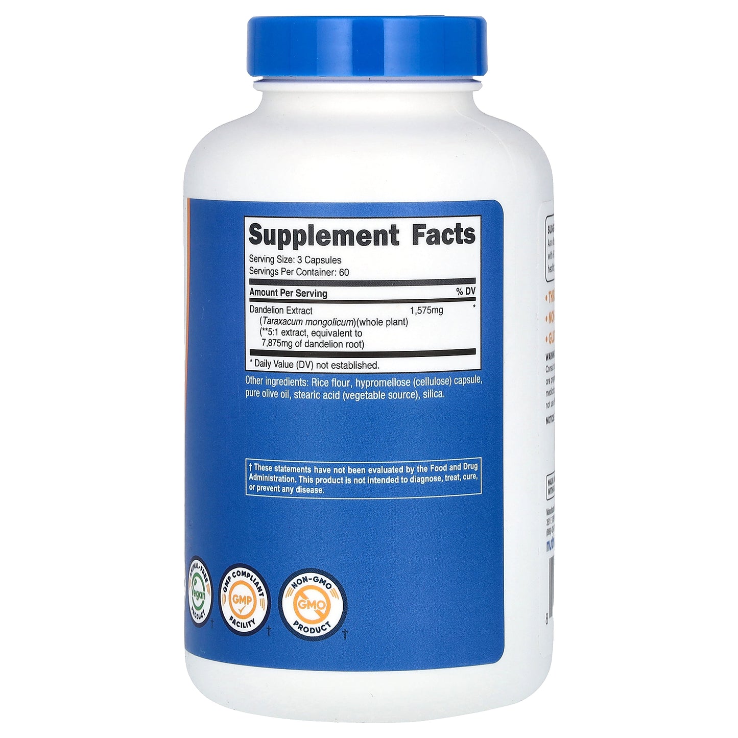 Nutricost, Dandelion Extract, 180 Capsules (525 mg per Capsule)