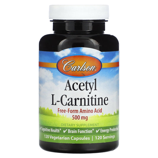 Carlson, Acetyl-L-Carnitine, 500 mg, 120 Vegetarian Capsules