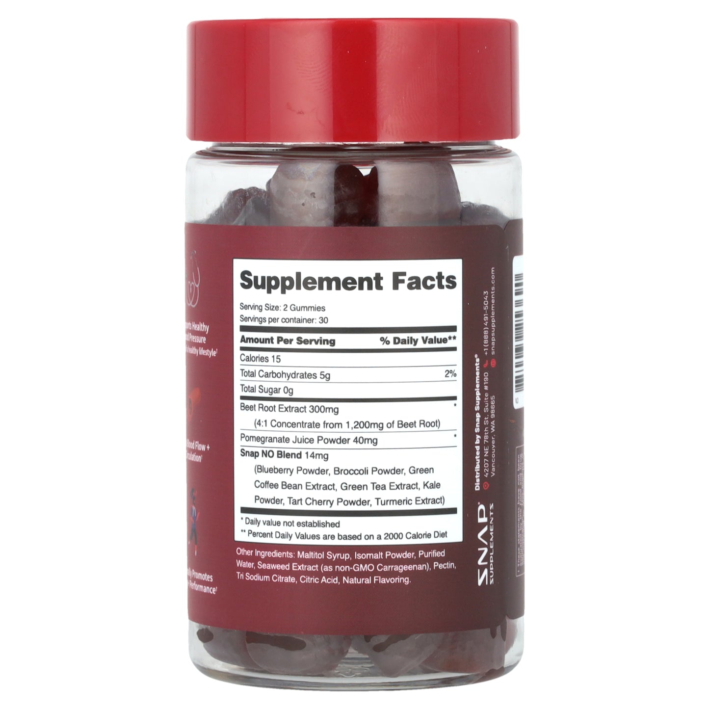 Snap Supplements, Heart Beets, Mixed Berry, 60 Gummies