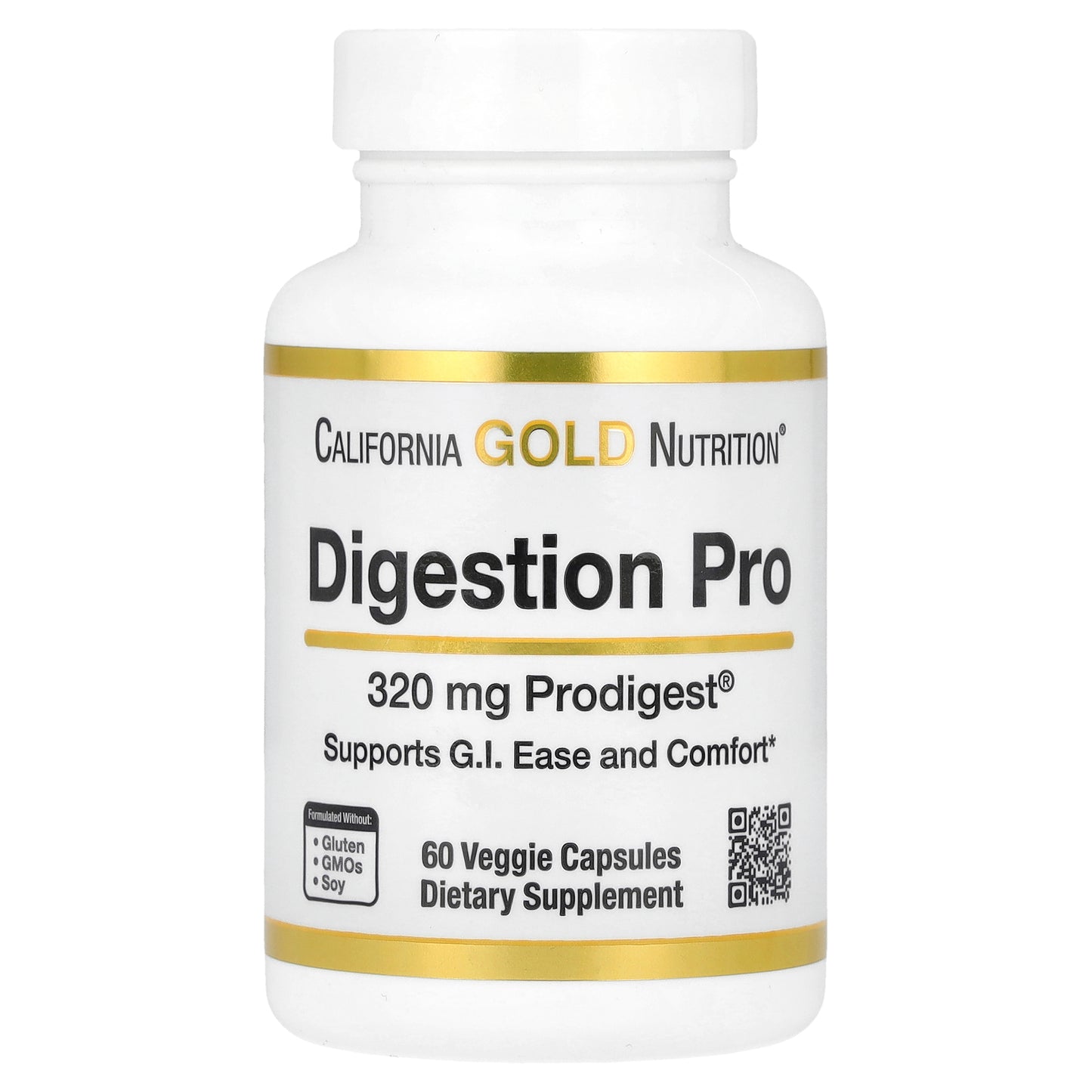 California Gold Nutrition, Digestion Pro with ProDigest®, Botanical Digestive Blend of Artichoke and Ginger Extracts, 320 mg, 60 Veggie Capsules