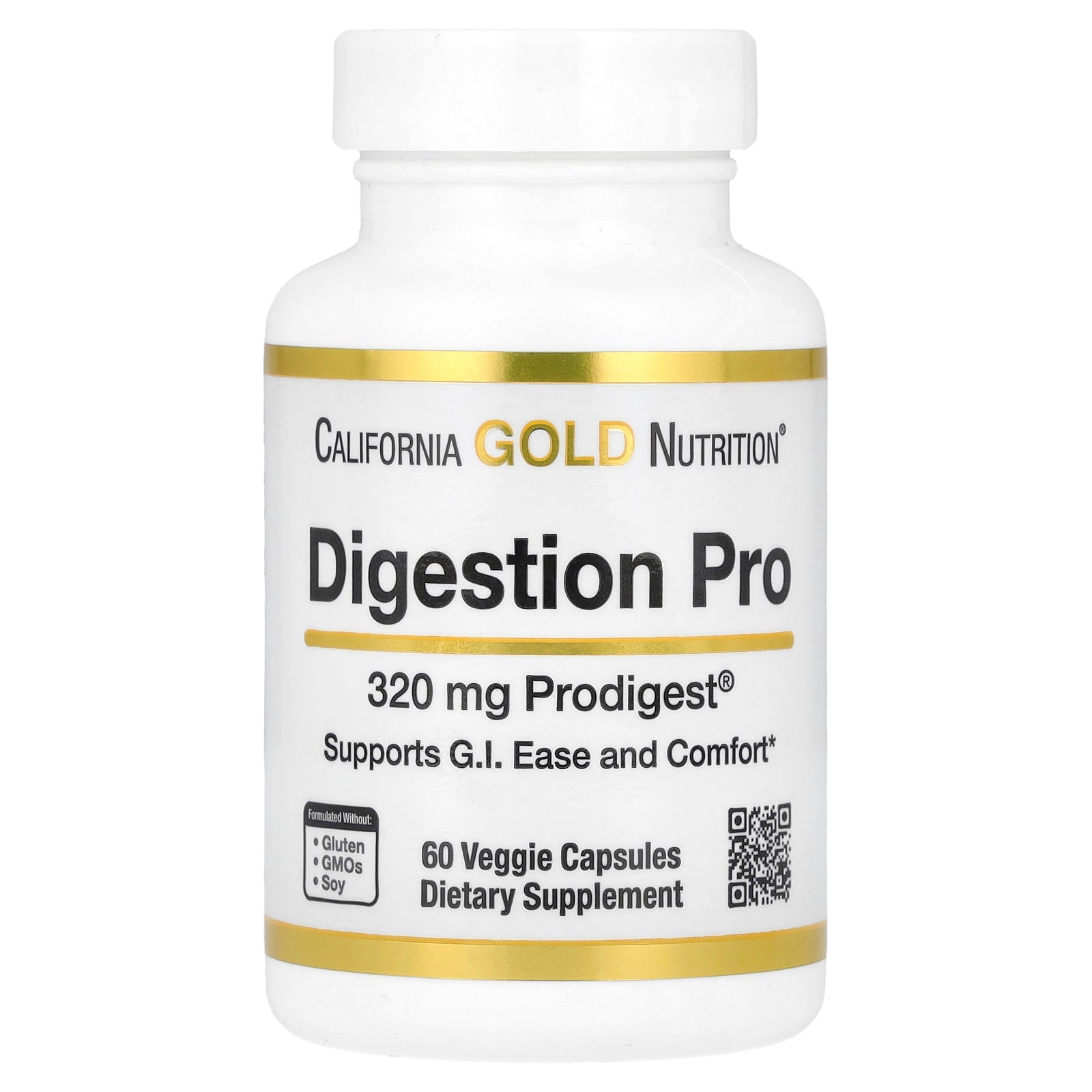 California Gold Nutrition, Digestion Pro with ProDigest®, Botanical Digestive Blend of Artichoke and Ginger Extracts, 320 mg, 60 Veggie Capsules