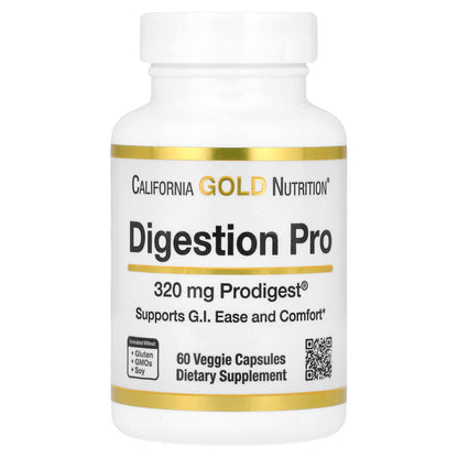 California Gold Nutrition, Digestion Pro with ProDigest®, Botanical Digestive Blend of Artichoke and Ginger Extracts, 320 mg, 60 Veggie Capsules