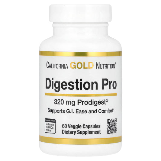 California Gold Nutrition, Digestion Pro with ProDigest®, Botanical Digestive Blend of Artichoke and Ginger Extracts, 320 mg, 60 Veggie Capsules
