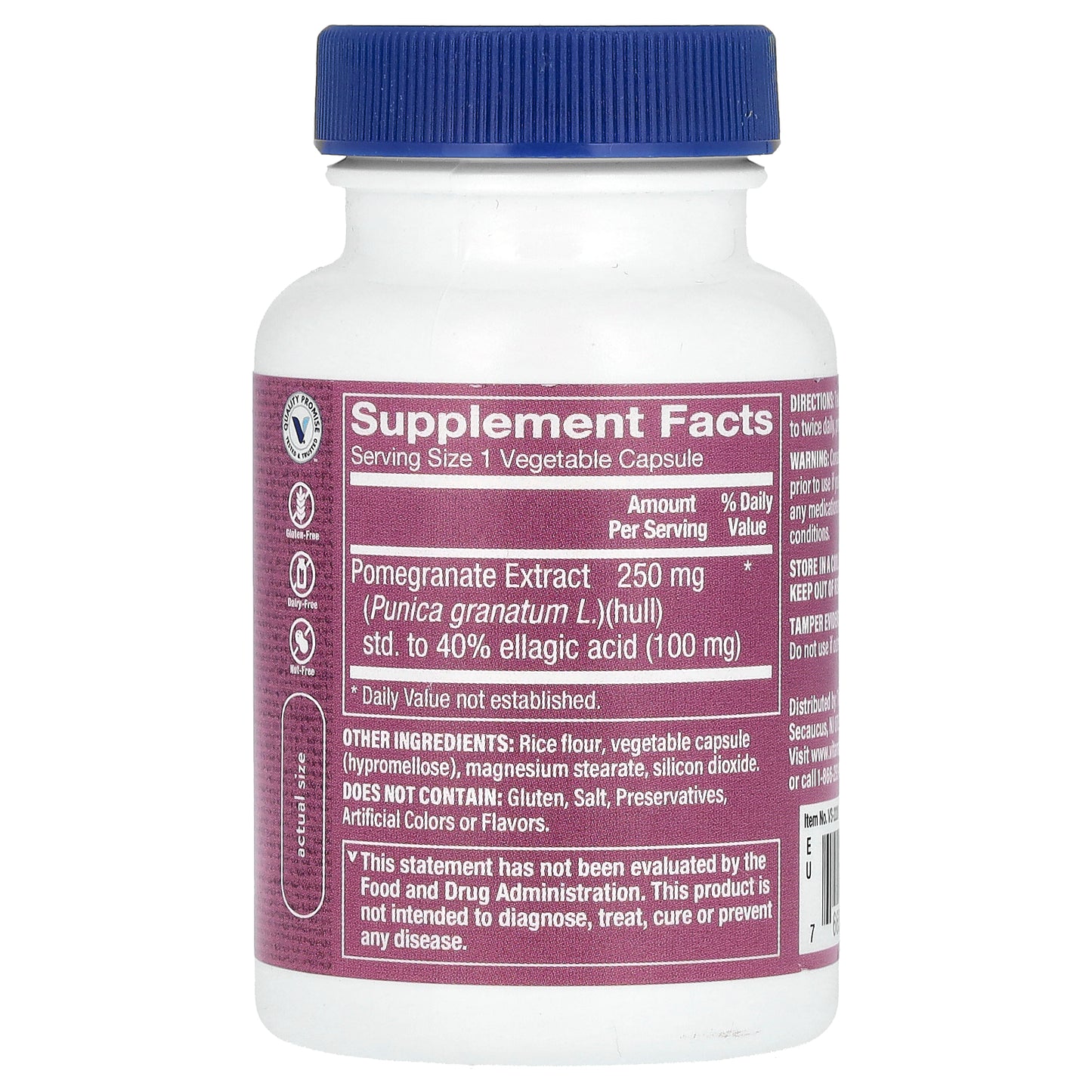 The Vitamin Shoppe, Pomegranate Extract, 250 mg, 100 Vegetable Capsules