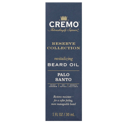 Cremo, Reserve Collection, Revitalizing Beard Oil, Palo Santo, 1 fl oz (30 ml)