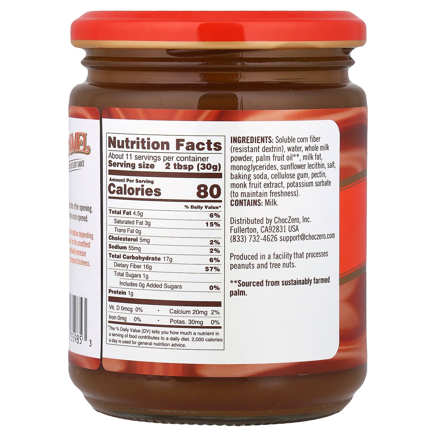 ChocZero, Dessert Sauce, Caramel, 12 oz (340 g)