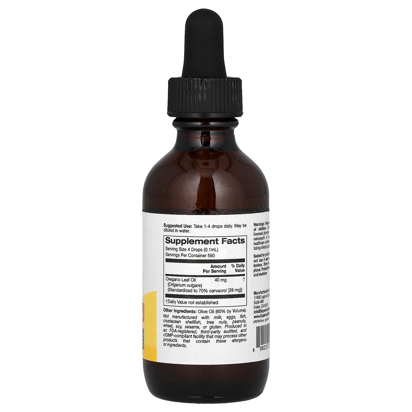 Super Nutrition, Oregano Oil, 40 mg, 2 fl oz (59 ml)