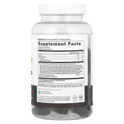 Om Mushrooms, Master Blend, Mushroom Gummies, Mixed Berry, 56 Vegan Gummies