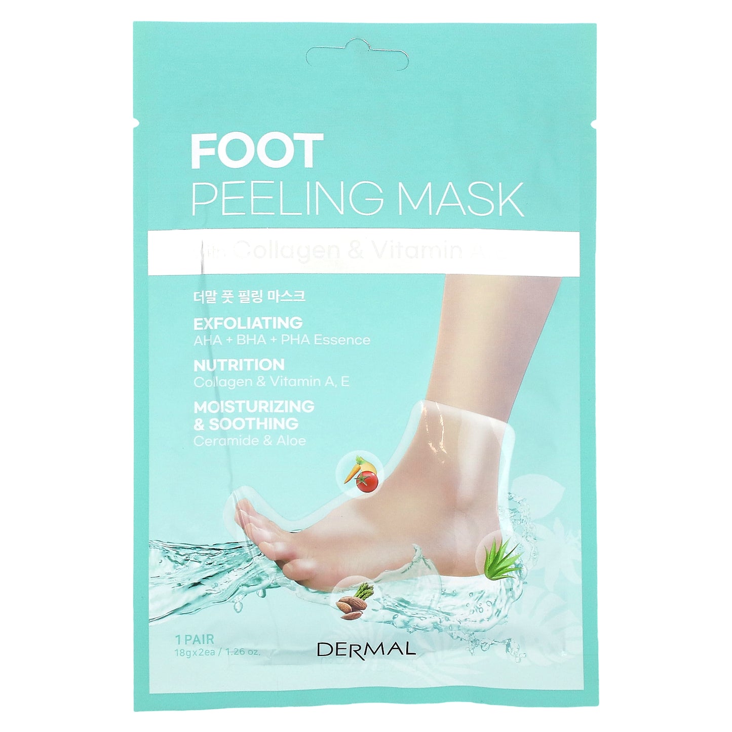 Dermal, Foot Peeling Exfoliating Mask, 2 Pairs