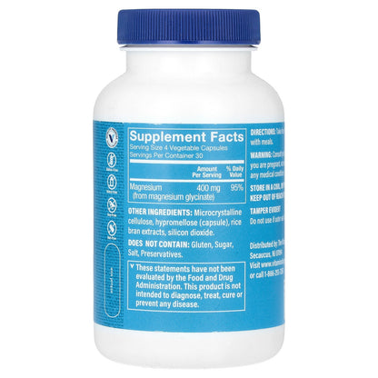 The Vitamin Shoppe, Magnesium Glycinate, 400 mg , 120 Vegetable Capsules (100 mg per Capsule)