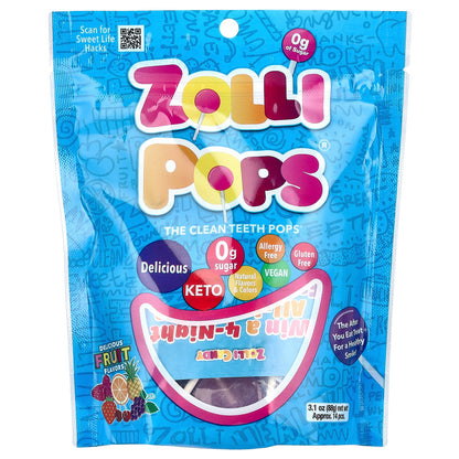 Zollipops, The Clean Teeth Pops, Delicious Fruit Flavors , Approx. 14 Pieces, 3.1 oz (88 g)