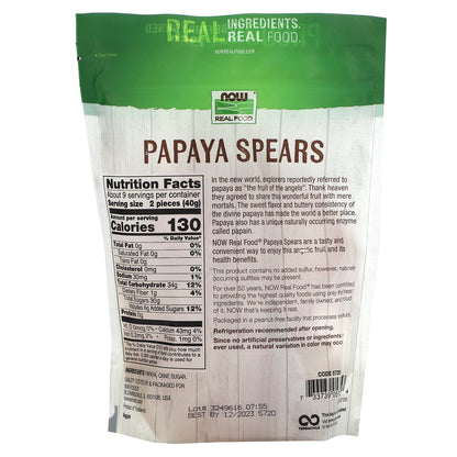 NOW Foods, Real Food, Papaya Spears, 12 oz (340 g)