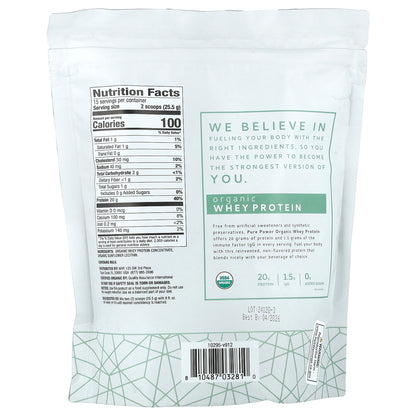 Dr. Mercola, Pure Powder Organic Whey Protein, Original, 13.5 oz (382.5 g)