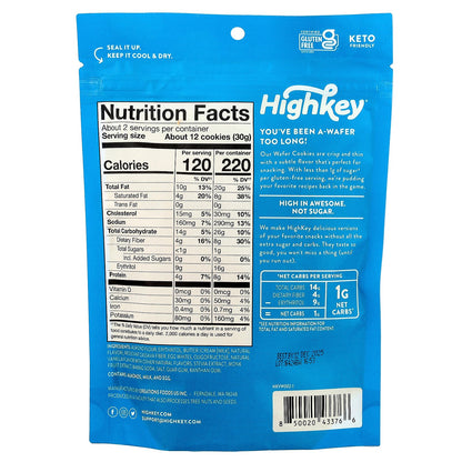HighKey, Wafers, Vanilla, 2 oz (56.6 g)