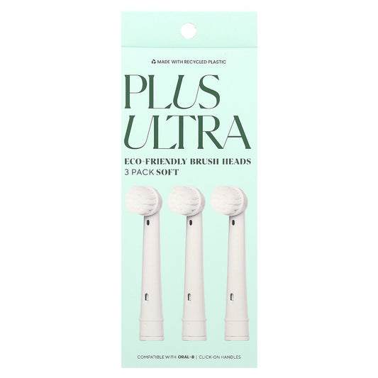 Plus Ultra, Eco-Friendly Brush Heads, Soft , 3 Pack