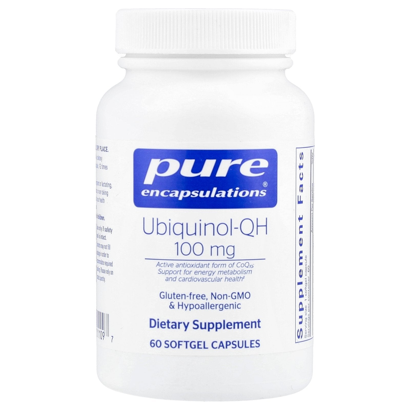Pure Encapsulations, Ubiquinol-QH, 100 mg, 60 Softgel Capsules