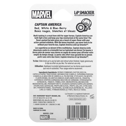 Lip Smacker, Marvel Captain America, Lip Balm, Red, White & Blue-Berry, 0.14 oz (4 g)