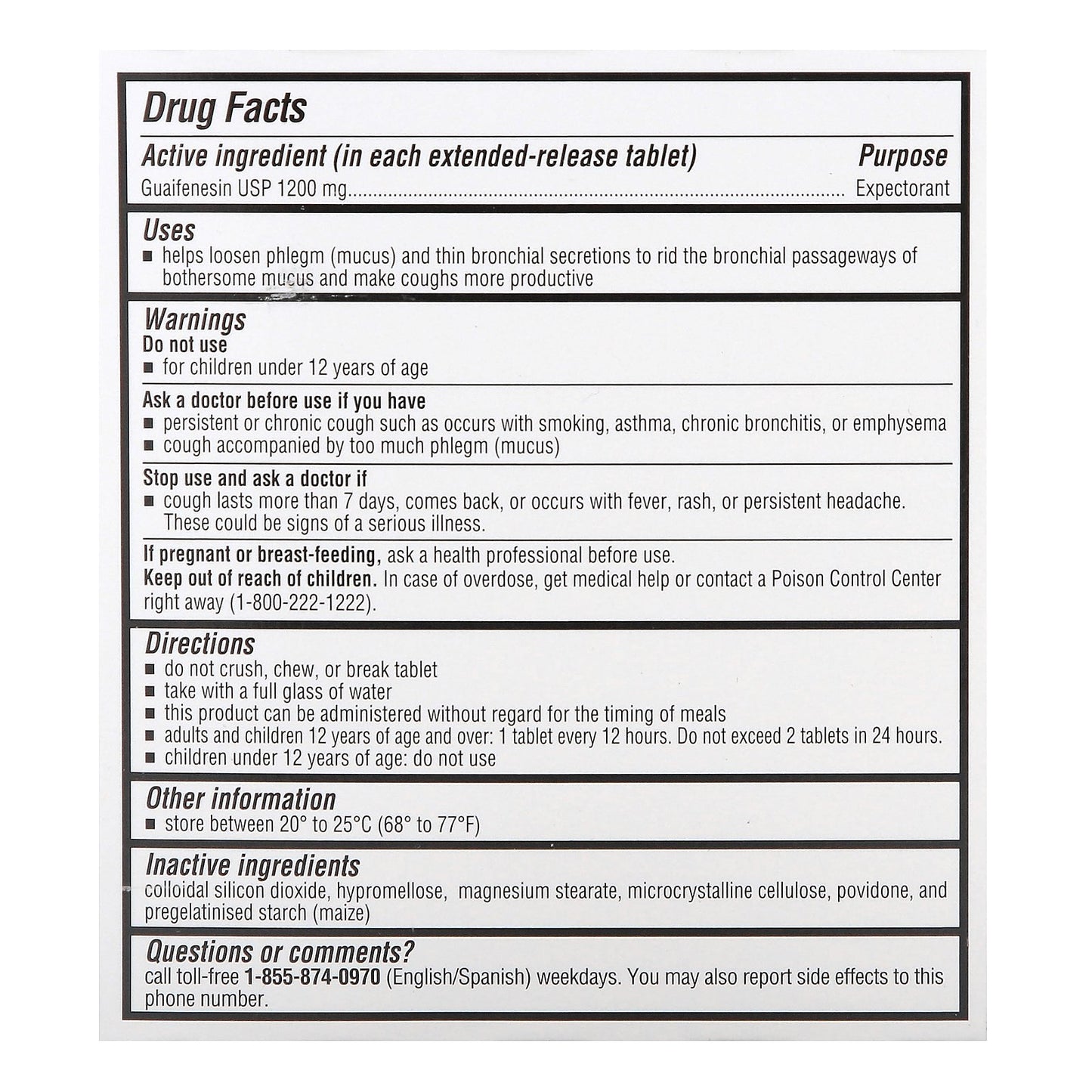 Contac, Chest Congestion Guaifenesin, Maximum Strength, 1,200 mg, 21 Extended-Release Tablets